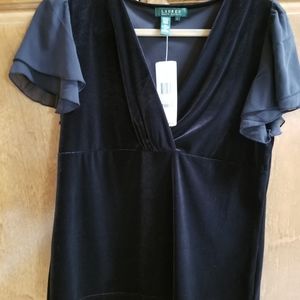 Black Velvet Blouse by Ralph Lauren